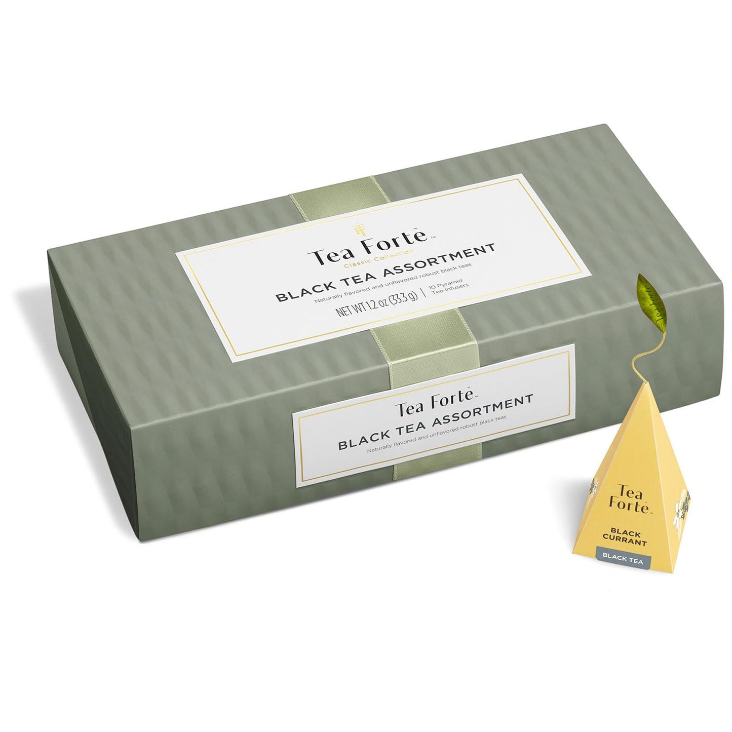 Tea Forte Premium Petite Presentation Box Gift Set Sampler, 10 Count, 2 of Each Blend Individually Wrapped Handcrafted Pyramid Infuser Bags, Demoiselle Tea