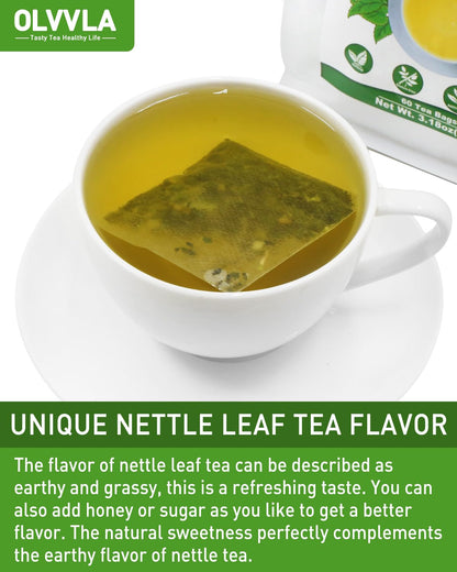 Olvvla - Nettle Leaf Tea - 1.5g X 60 Count - Pure Stinging Nettle Leaves