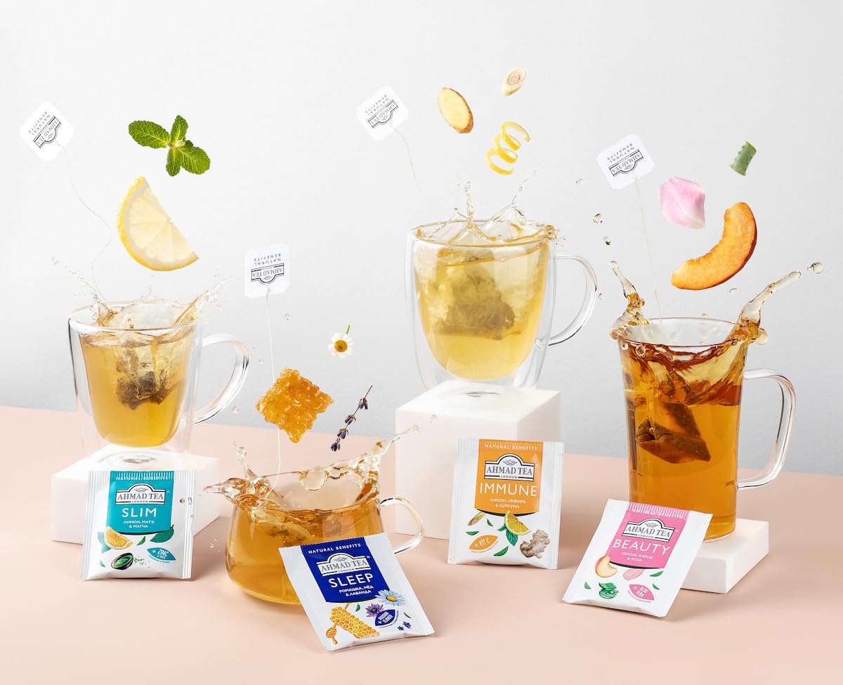 Ahmad Tea Variety Gift Box, 60 Foil Enveloped Teabags, Twelve Teas, 1 Count