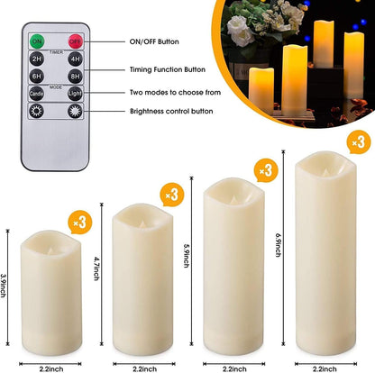 24 Pcs LED Flameless Candles with Remote, 3D Flickering Flame & LED String Lights, Acrylic Clear Cylinder, Timer Function, Romantic Ambience for Home Decor, Party, Wedding (Ivory).