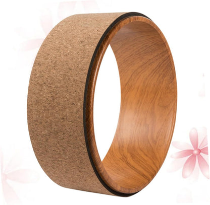 Natural Cork Yoga Wheel for Backbend Support Durable Roller for Deep Stretching Muscle Building Lightweight and Portable Yoga Exerciser