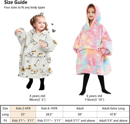 KFUBUO Wearable Blanket Hoodie for Adults Sherpa All Patterns Cat Oversized Sweatshirt Blanket with Pockets for Women