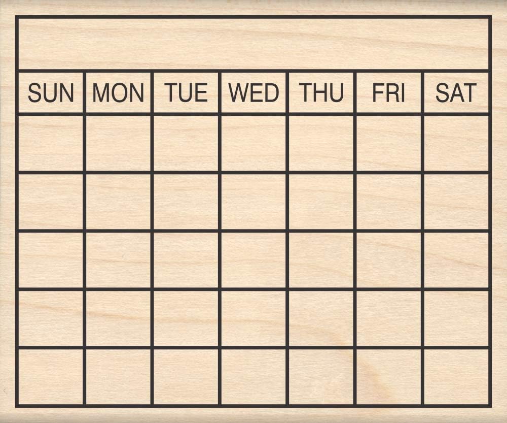 Stamps by Impression Journal, Habit Tracker, Calendar Rubber Stamp 2.25" x 2.75" 6 Row ST 1298