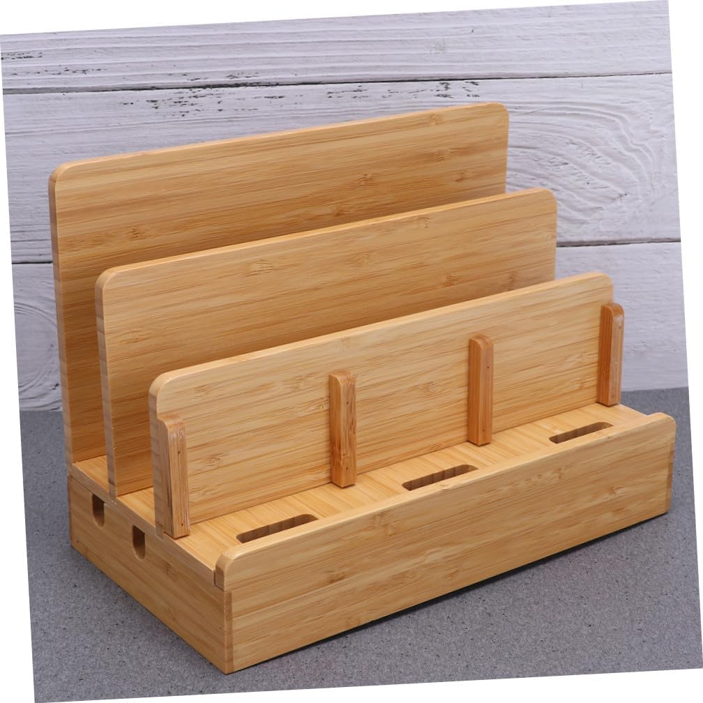 NUOBESTY Bamboo Phone Charging Station Dock Organizer for Multiple Devices