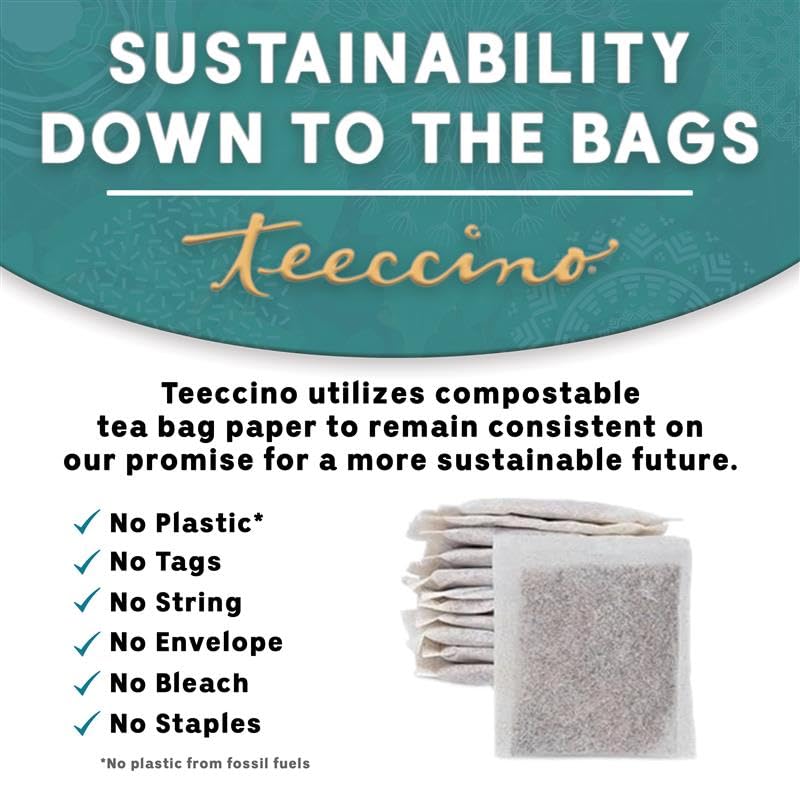 Teeccino Herbal Tea Sampler Assortment - 12 Tea Bags - Maca Chocolaté, French Roast, Hazelnut, Vanilla Nut - Roasted Caffeine Free Herbal Tea, Prebiotic for Natural Energy