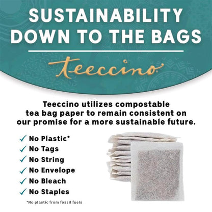 Teeccino Herbal Tea Sampler Assortment - 12 Tea Bags - Maca Chocolaté, French Roast, Hazelnut, Vanilla Nut - Roasted Caffeine Free Herbal Tea, Prebiotic for Natural Energy