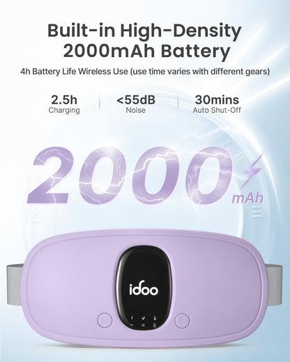 iDOO Cordless Heating Pad for Menstrual Cramps, Lightweight & Portable