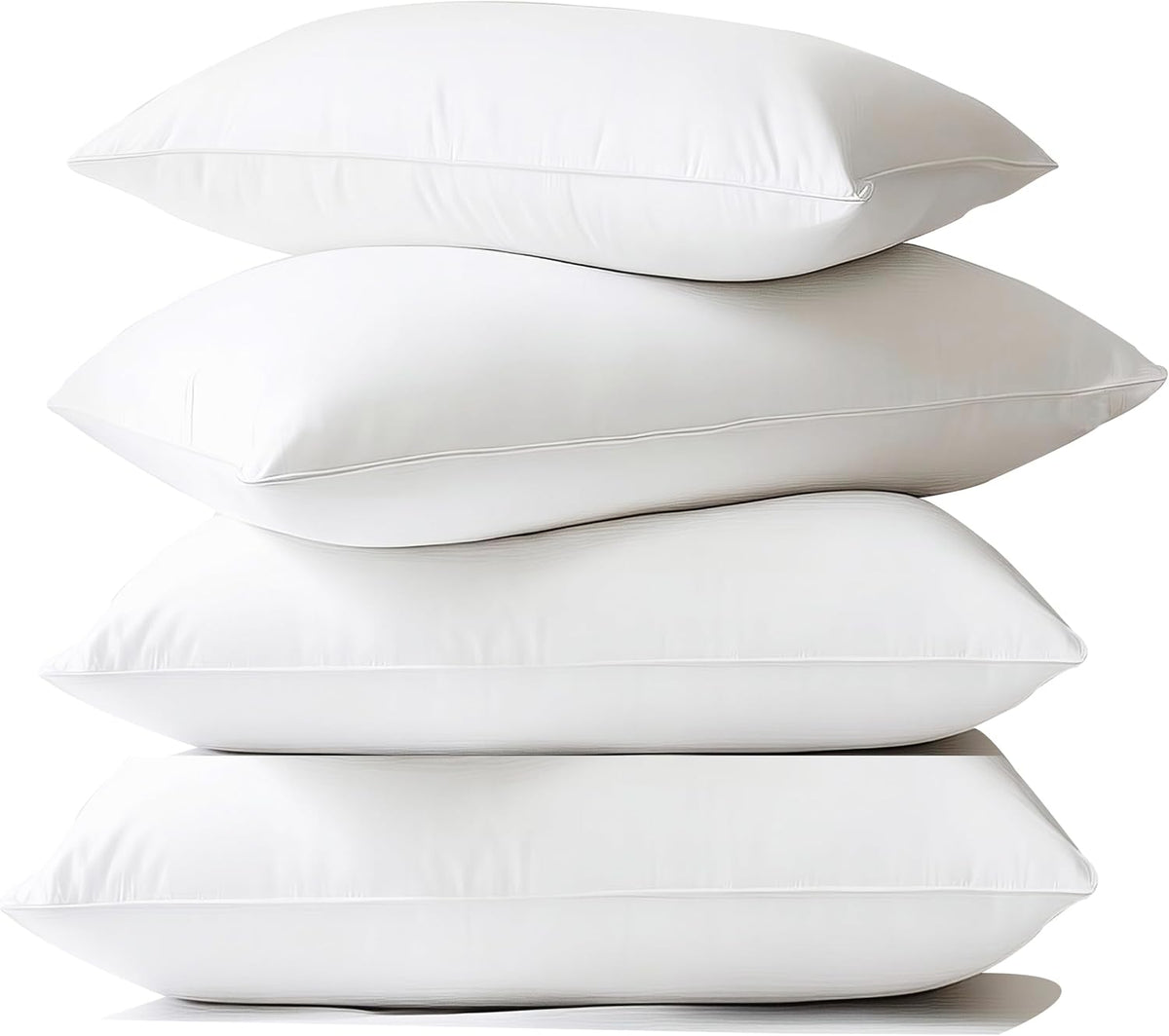 Waterproof Pillow Protectors Standard 20x28 Inches 4 Pack with Zipper Fully Sealed Dust Moisture Sweat Proof Pillow Case Cover Protector Soft White (4, Queen 20x28)