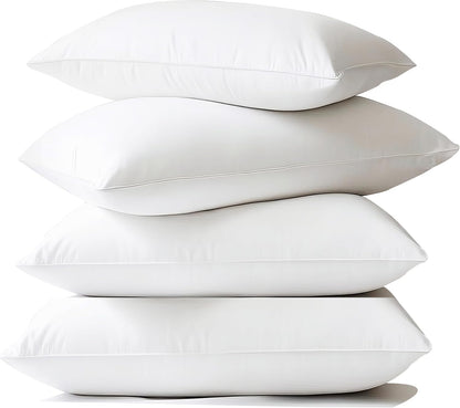 Waterproof Pillow Protectors Standard 20x28 Inches 4 Pack with Zipper Fully Sealed Dust Moisture Sweat Proof Pillow Case Cover Protector Soft White (4, Queen 20x28)