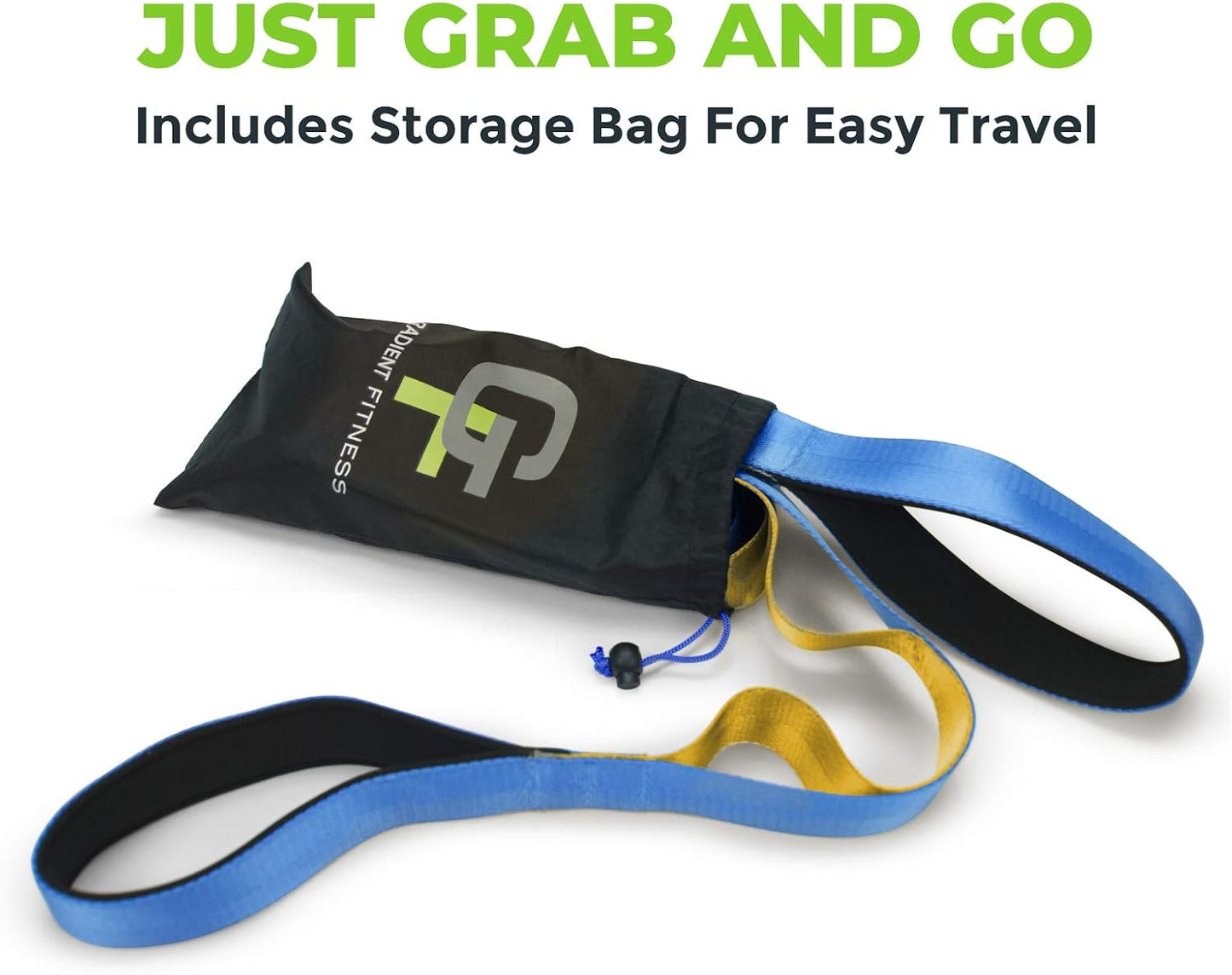 Gradient Fitness Stretching Strap for Physical Therapy, 12 Multi-Loop Stretch Strap 1.5" W x 8' L, Neoprene Handles, Physical Therapy Equipment, Yoga Straps for Stretching, Leg Stretcher.
