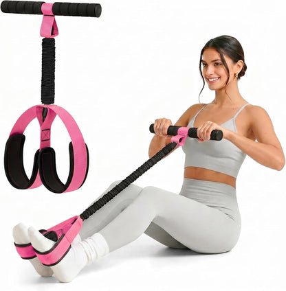 Pedal Resistance Band with Handles for Women, 55LBS Exercise Bands, Thickened Latex Tube, Non-Slip Foot Pedal, Full Body Workout Equipment for Abs/Core/Waist/Leg/Glutes/Arm Strength Training