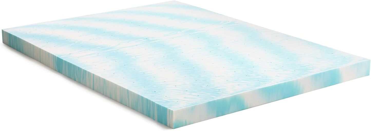 Linenspa Memory Foam Mattress Topper, Queen Size - 2 Inch Gel Infused Memory Foam - Plush Feel - Cooling and Pressure Relieving - CertiPUR Certified