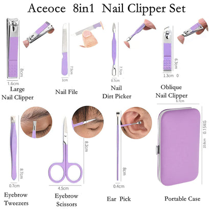 Manicure Set Men Finger and Toe Nail Clippers Set Professional Manicure Pedicure Kit with Travel Case Personal Care Tools Accessories Nail Grooming Kit Gifts for Men Women Father Mother