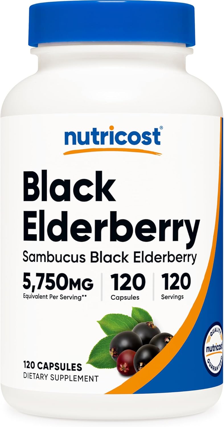 Nutricost Elderberry Capsules 575mg (120 Capsules) Black Elderberry