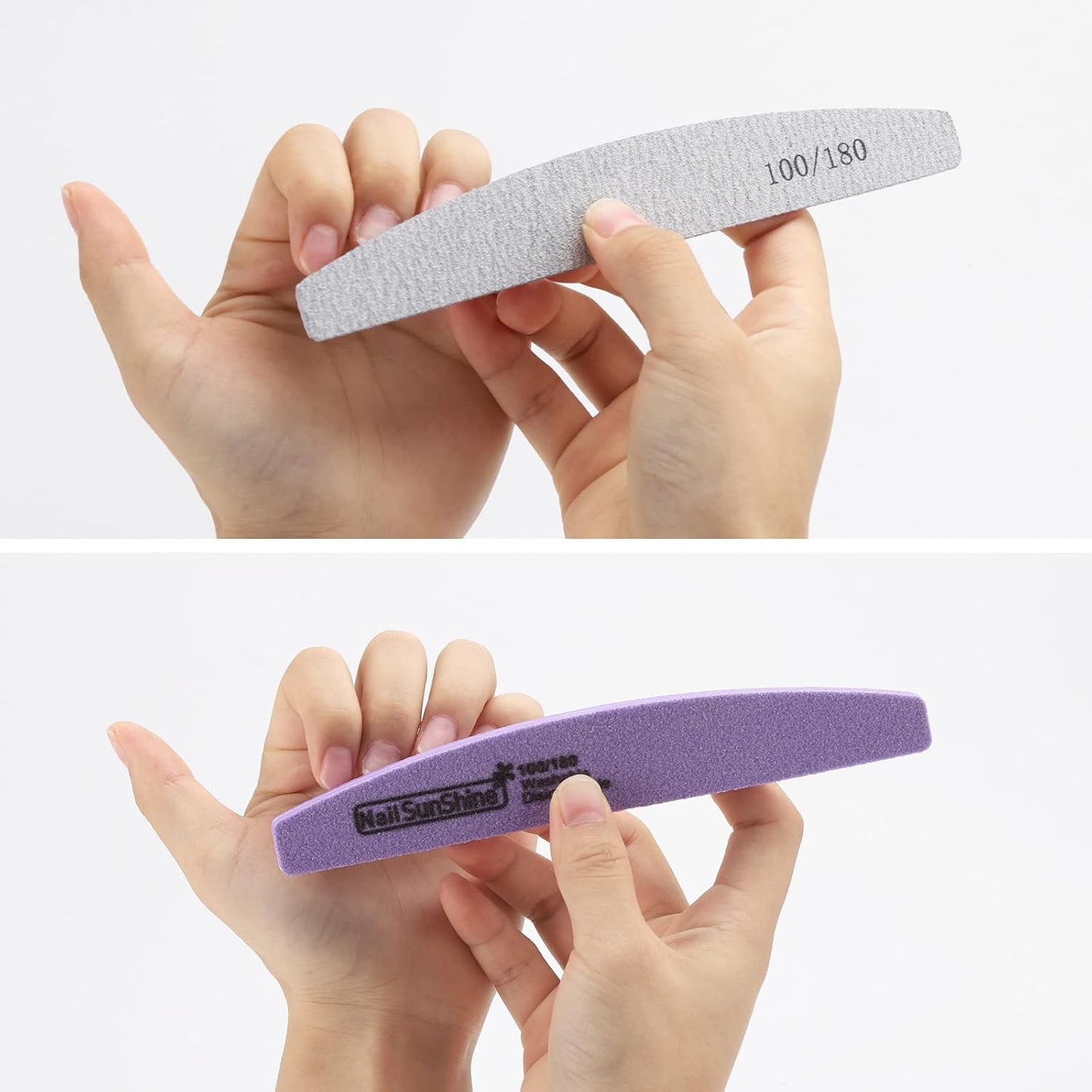 35 Count 100/180 Grit Nail Files and Buffers Kit, Reusable Sanding Buffing Blocks Sponge File Double Sides Emery Boards