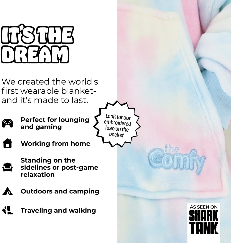 THE COMFY Dream | From Shark Tank | Patented | No Sherpa | Light Wearable Blanket Hoodie | Gift for Women & Men | One Size
