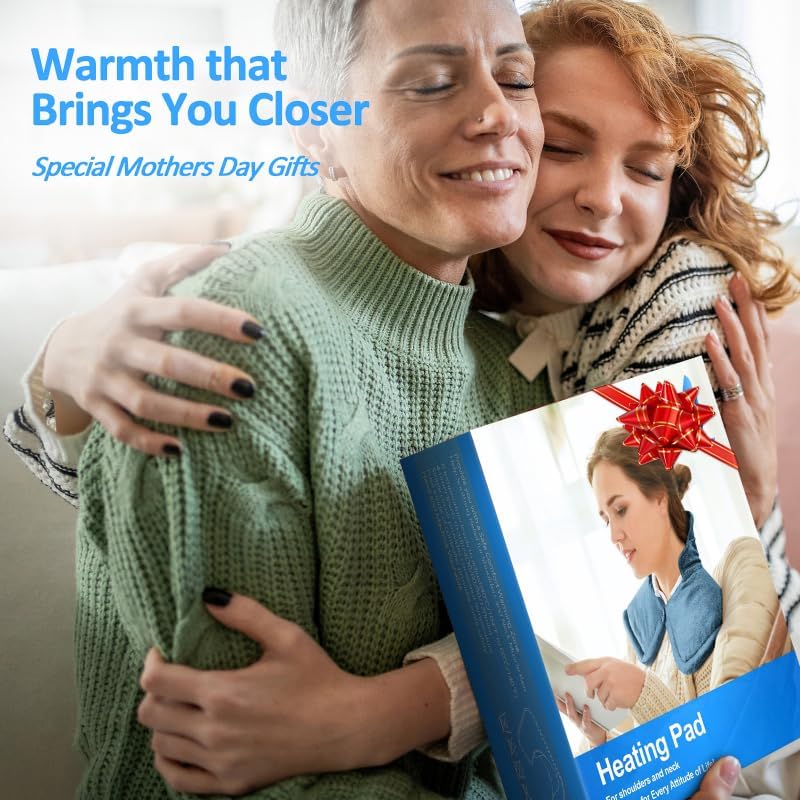 NIUONSIX Heating Pad for Neck Shoulders Back Pain Relief, Weighted Heat Wrap for Home Office Relax, 6 Heat Settings 4 Auto-Off, Father's Day Dad Gifts for Men Husband Birthday Gifts for Women Mom