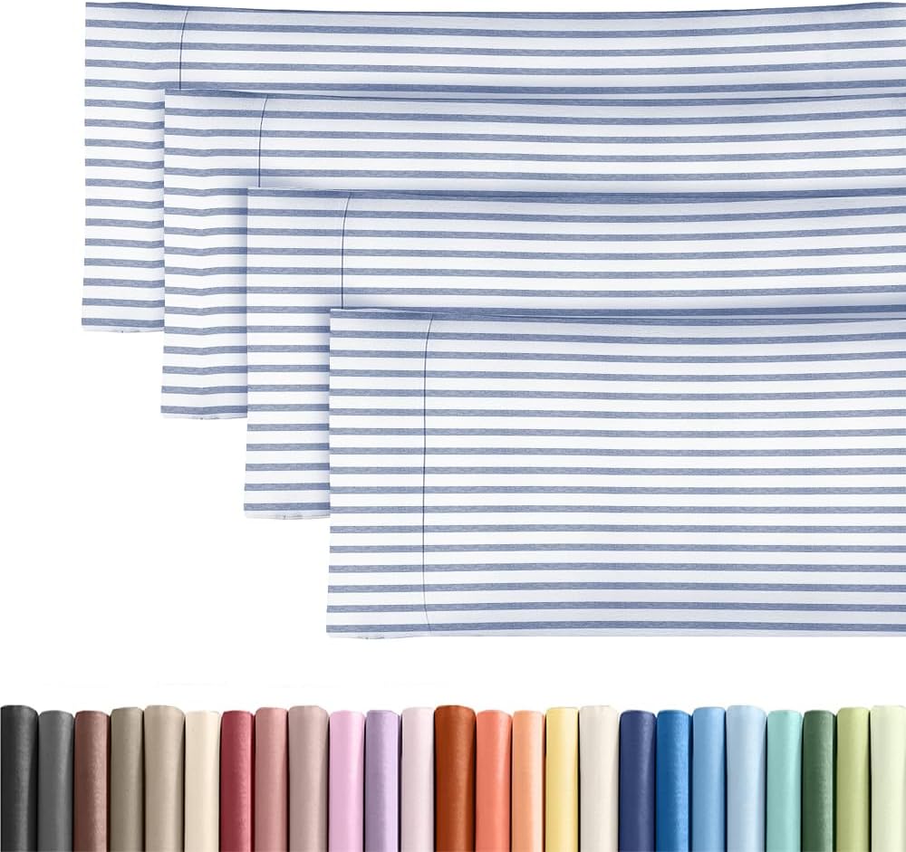 Standard Pillow Cases Set of 10 - Ultra Soft Hotel Quality Pillowcase Covers - Comfy, Cozy & Wrinkle Free - Shrink, Stain and Fade Resistant - Machine Washable Pillow Protectors - 10 Pcs Set - White - Colors B