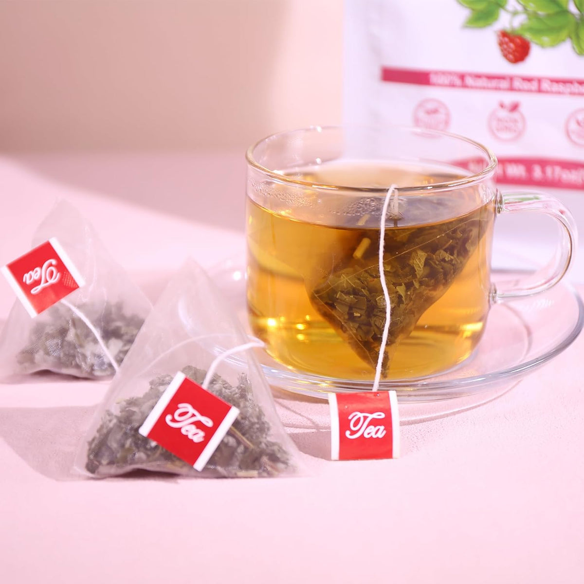 TEARELAE Raspberry Leaf Tea, 60 Herbal Tea Bags, Light Woody Aroma