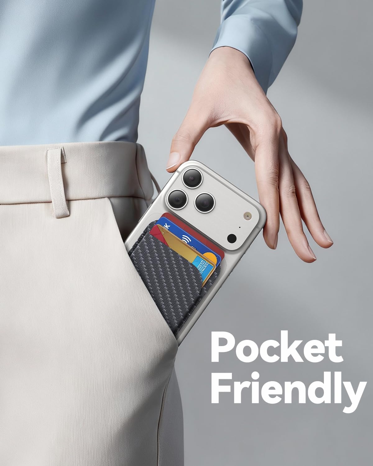 TWZKG for MagSafe Wallet, Works with Apple Find My,5 Card Holder with Stand
