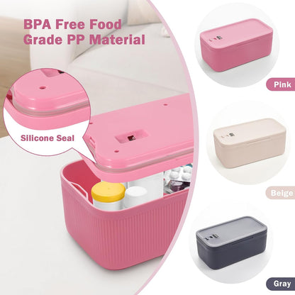 Lockable Storage Box, Small Lock Box with Combination Code for Phone/Medicine Safe/Food Home/Refrigerator/Office/Personal Items/Travel/Gift,9.25 x 5.04 x 3.62’’