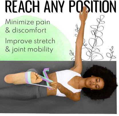 TECEUM 2 IN 1 Yoga & Mat Strap for Stretching – Cotton – 6/8/10 ft