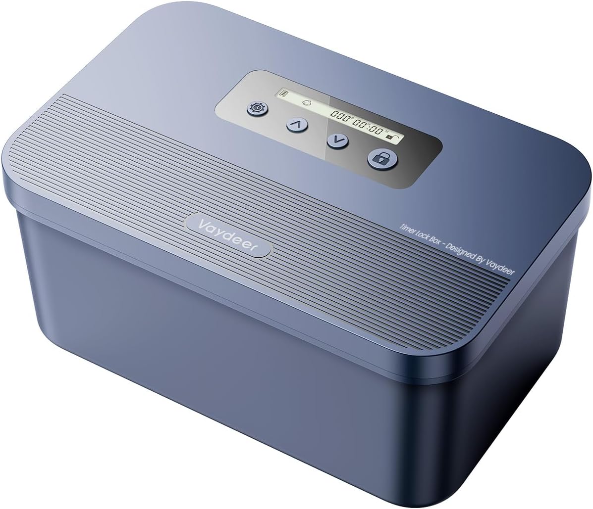 Vaydeer Timed Lock Box, Phone Lock Box with Timer for Focus & Self-Control