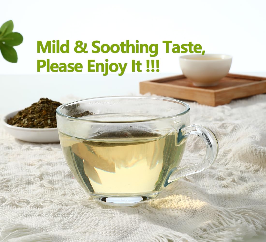 Premium Lemon Balm Leaf Tea, 50 Bags. Made with 100% Natural Lemon Balm Leaves, No Additive & Caffeine Free, Promotes Relaxation & Support Digestion.