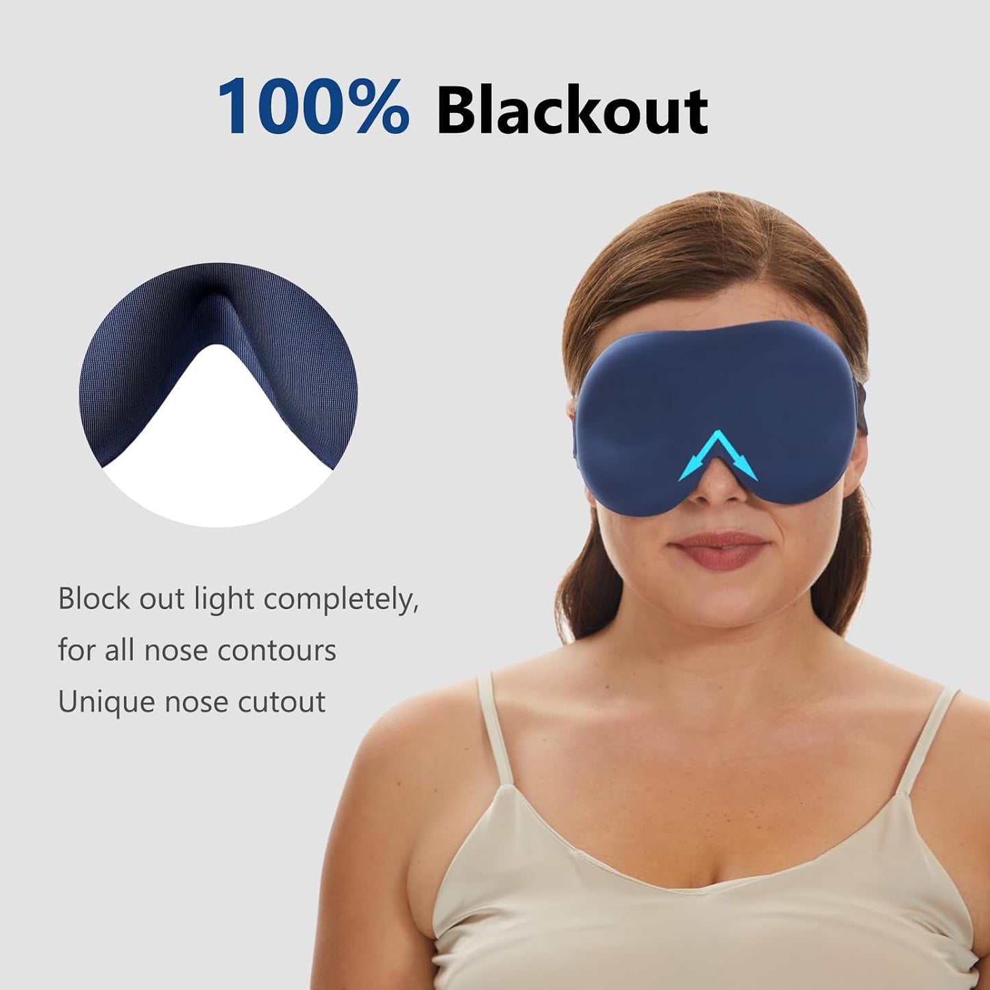ALASKA BEAR Sleep Mask for Side Sleepers Patented Design, Cup-Shaped and Extra-Soft, 100 Blackout Eye Mask Shades Cover for Men and Women Home or Travel, Machine Washable, Black