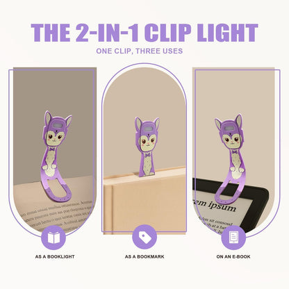 Rechargeable Kids Book Light, Cute Bookmark Reading Light for Kids, Dimmable Portable LED Book Light for Reading in Bed, Eye-Caring Bedtime Reading Lamp for Children & Travel, Black