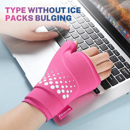 Thumb & Wrist Ice Pack Wrap, Thickened Ice Gel Pad, Ergonomic Fit, Long Lasting Cold & Warm for Carpal Tunnel Relief, Arthritis, Computer Overuse Injuries, Post-Surgery, Post-Workout, Size S/M