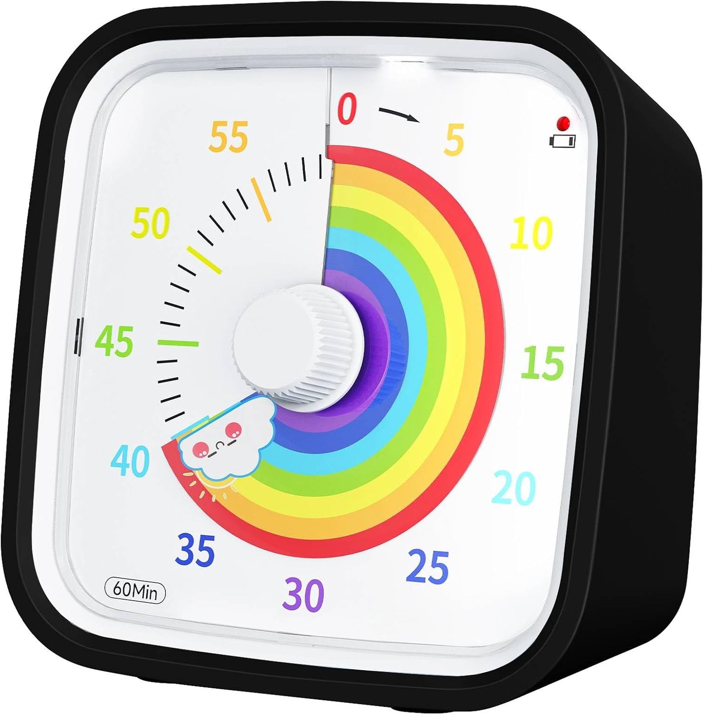 Yunbaoit Visual Timer with Protective Case, Rainbow Disk 60 Minute Countdown Timer for Kids and Adults, Silent Time Management Tool(Blue Rainbow)