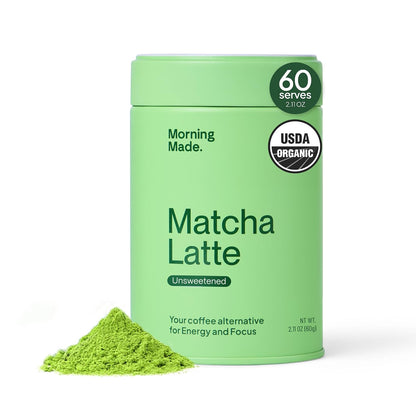 Morning Made Vanilla Ceremonial Grade Matcha Powder - USDA Organic Japanese Green Tea Matcha Powder from Uji Japan - Vegan, Gluten-Free, Resealable Tin (10.6 oz, 60 Servings)