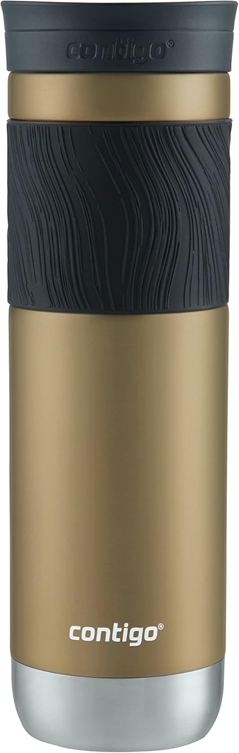 Contigo SNAPSEAL Insulated Stainless Steel Travel Mug with Grip 20oz. Blue Corn Transparent Satin & Midnight Berry