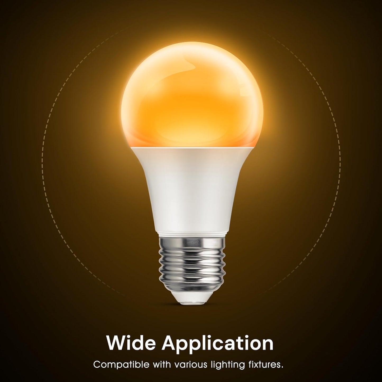 L LOHAS LED Sleep aid Amber Light Bulbs, Blue Light Blocking, A19 9W(60 Watt Equivalent) Dim Light Bulbs, 1800K Warm Light Bulb, E26 Base, 2 Pack