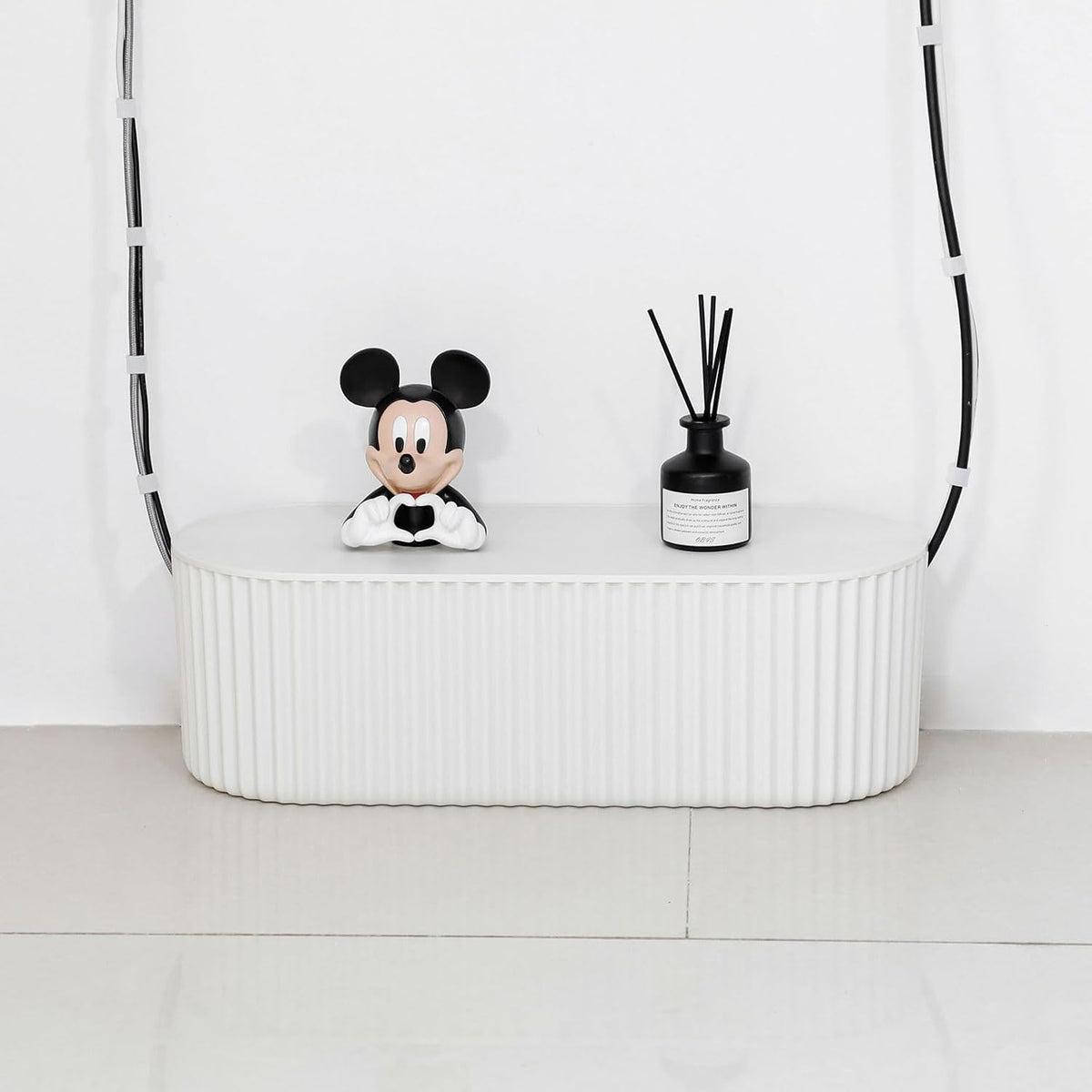 White Cable Box Organizer, Small, Plastic