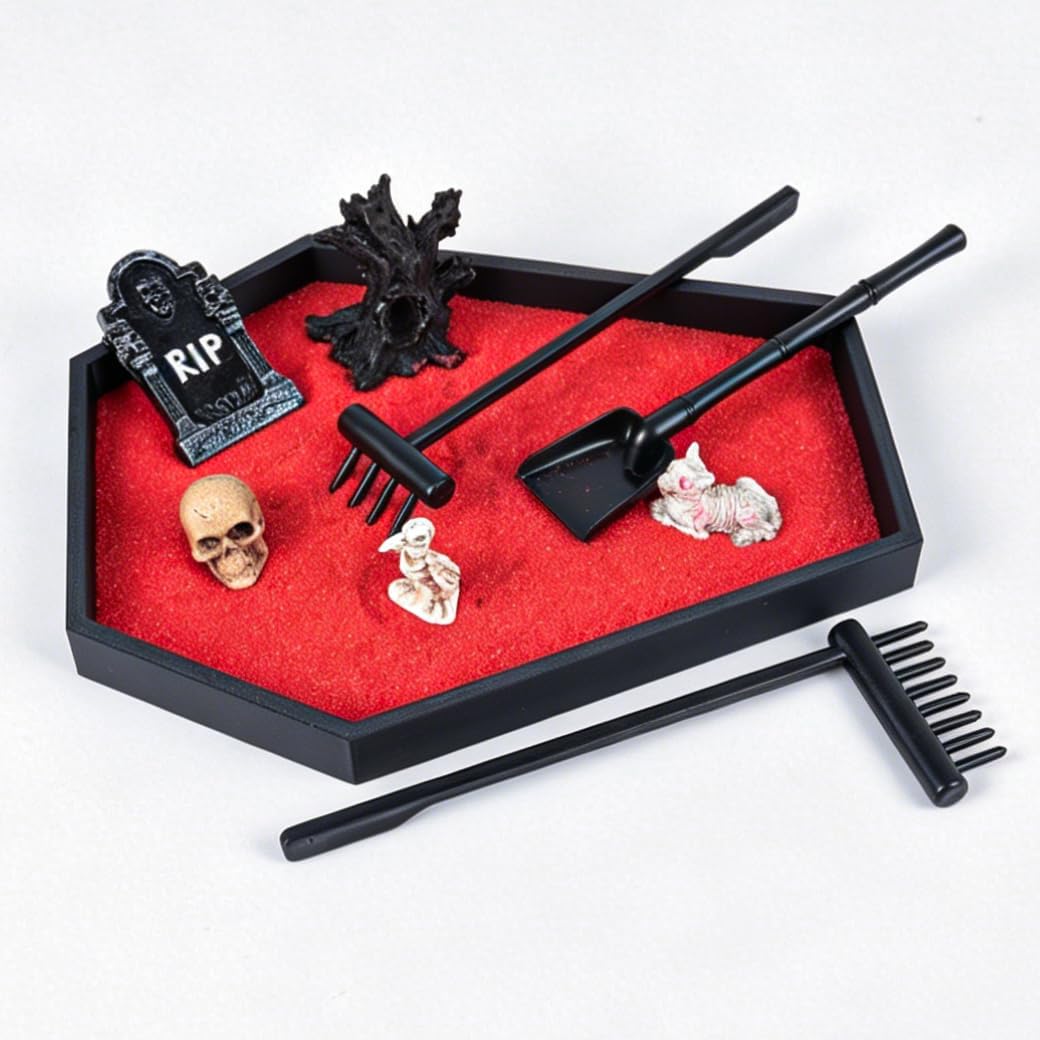 Zen Garden for Desk Gothic Gifts Office Desk Decor Mini Zen Garden Kit (Gothic Set A)