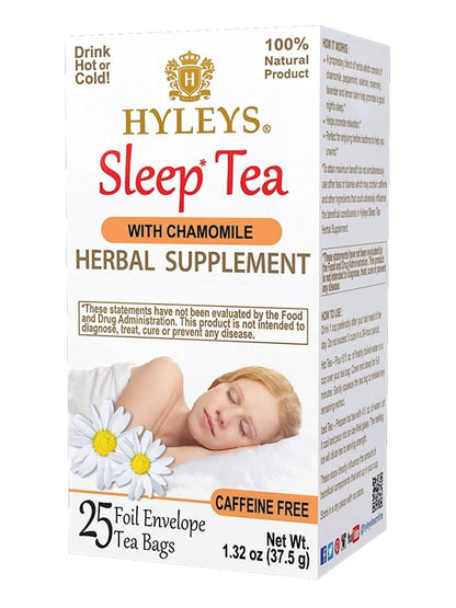 Hyleys Sleep Tea, Chamomile, Valerian Root & Lavender, Natural, 25 Tea Bags