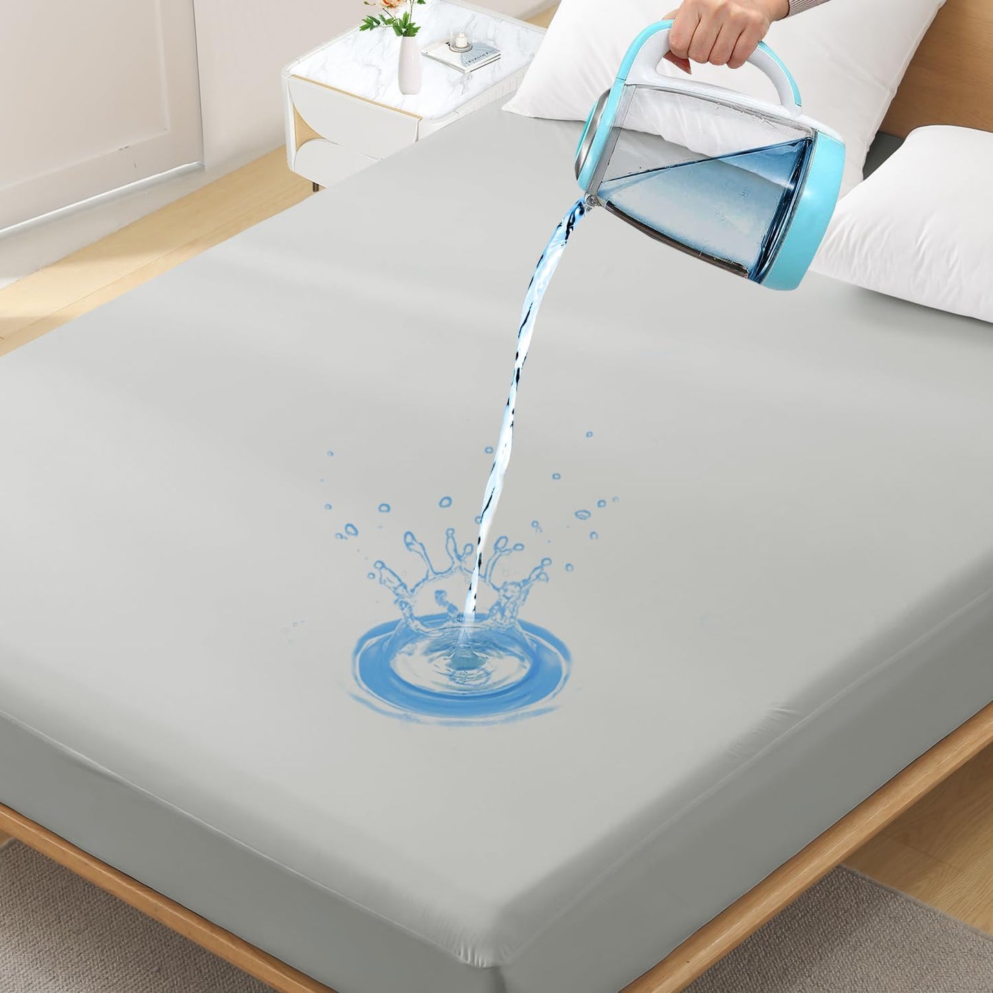 2 Pack Twin Size Premium Waterproof Mattress Protector, Soft Breathable Mattress Pad, Noiseless Waterproof Bed Cover - Stretch to 21" Fitted Deep Pocket Mattress Protection