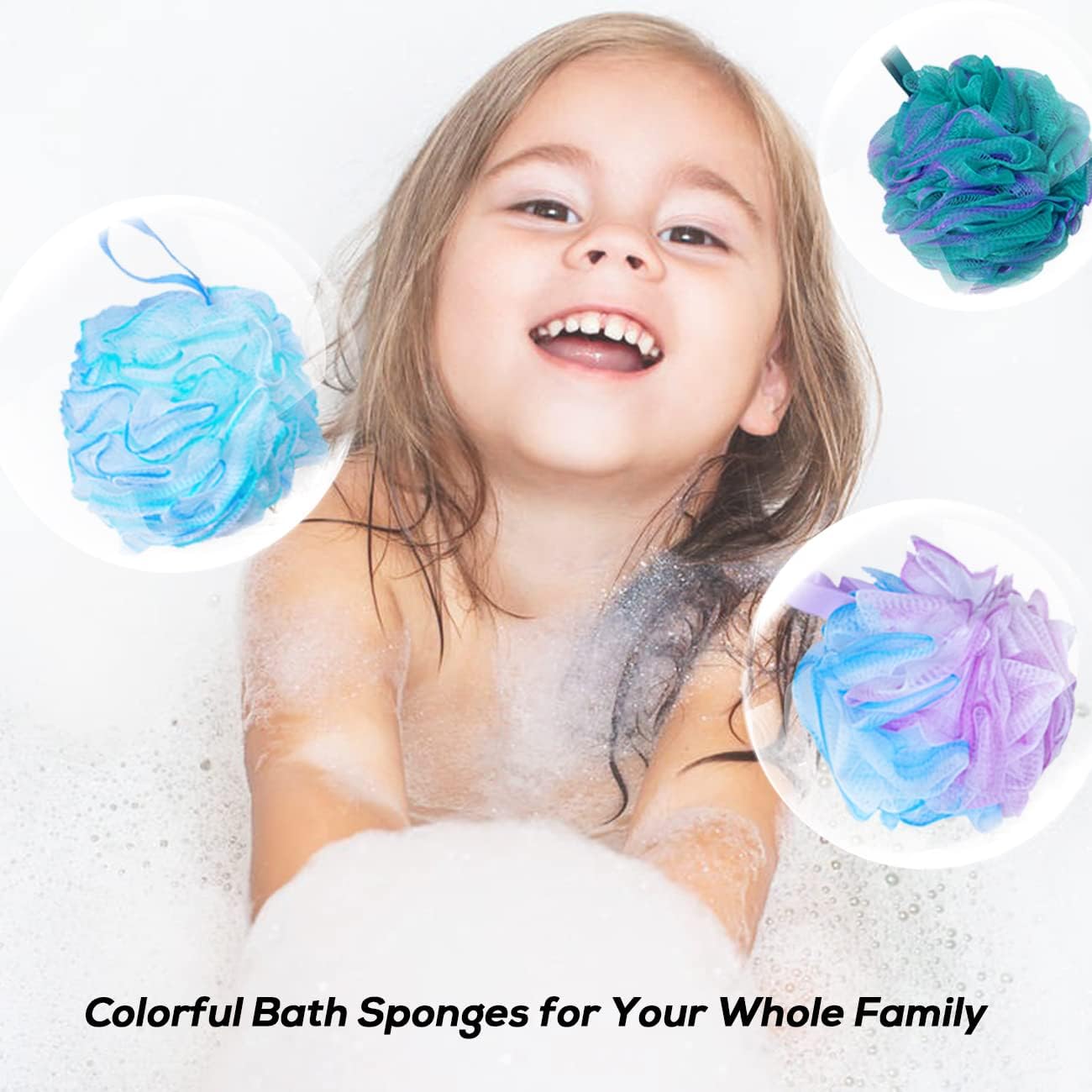 10 Pack of Bath Loofah Shower,Small Size Sponge Pouf Body Scrubber Exfoliator Scrubber Ball,Mesh Bath and Shower Sponge for Kids Women Men Body Wash Bathroom