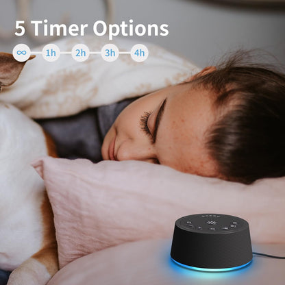SoundLegend Sleep White Noise Sound Machines 32-Level Volume 30 Sounds 12 Colors Light 5 Timers Adjustable Light Brightness Compact for Everyone Travel Gift Memory Function