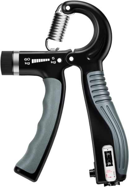 JTHEW Grip Strength Trainer - Adjustable Resistance 11-132lbs/5-60kg Hand Gripper & Forearm Strengthener Device with Smart Counter for Sports & Rehab