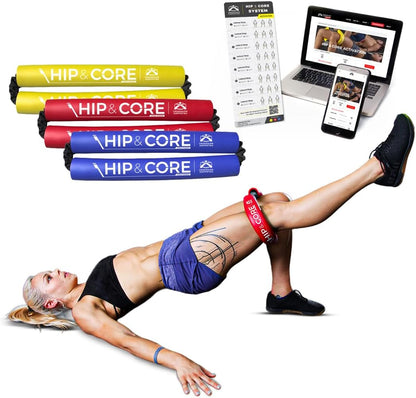 Crossover Symmetry Hip & Core System - Loop Resistance Home Workout Bands to Stretch and Strengthen Legs, Butt, Hips, Thighs and Glutes, Includes Online Exercise & Training Guide