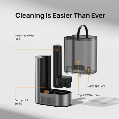 DREO 6L Smart Warm & Cool Mist Humidifiers for Bedroom HM713S | 60-Hour Quiet Runtime for Large Room, 500ML/HR Output, Smart Humidity Sensor, Indicator Light, Works with Alexa & Google