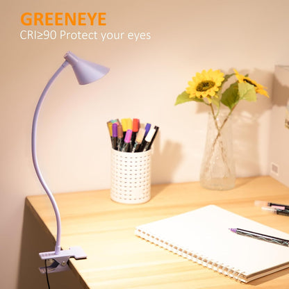 LiFMIRA Clip on Light USB Reading Light Desk Lamp 3 Color Modes Black