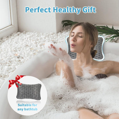 Luxury Bath Pillows for Tub, Slip Resistant Waterproof Bath Pillows for Tub Neck and Back Support with 2 Strong Suction Cups, Relaxing Spa Essentials