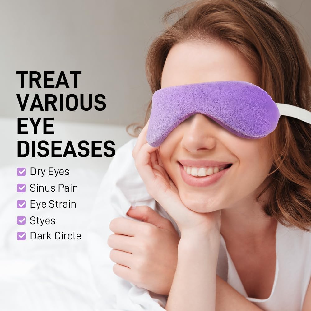 Eye Pillow for Yoga, Relaxation, Sleeping, Microwavable Weighted Eye Mask Heated for Meditation, Dry Eyes, Moist Heat Hot & Cold Eye Compress with Flaxseeds Therapy (Pink)