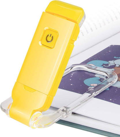 BIGLIGHT Amber Book Reading Light, LED Clip on Book Lights, Reading Lights for Books in Bed, Small Book Light for Kids, USB Rechargeable, 2 Brightness Adjustable for Eye Protection, Orange