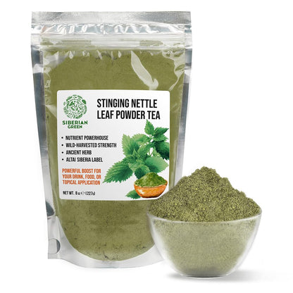 Siberian Green Stinging Nettle Leaf Pure Tea 8 oz (227g) Urtica Dioica Herbal Powder Smoothies Soup Drinks Food Baking