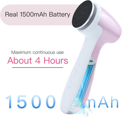 APRELM Rechargeable Electric Foot Callus Remover with 3-Sizes 120Pcs Sandpaper Discs, Professional 1000RPM 3-Speed Control Electric Foot File (E7 Black)